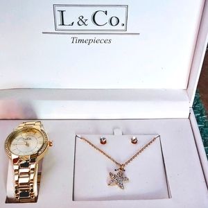 L & Co Timepiece Jewelry set